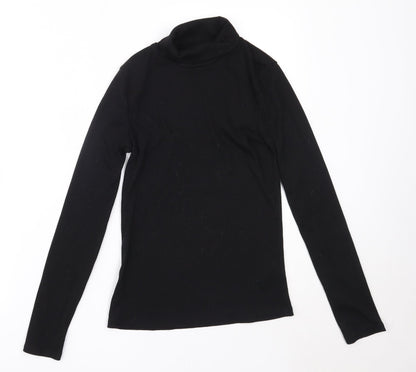 F&F Girls Black Roll Neck  Polyester Pullover Jumper Size 13-14 Years
