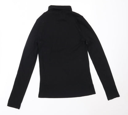 F&F Girls Black Roll Neck  Polyester Pullover Jumper Size 13-14 Years