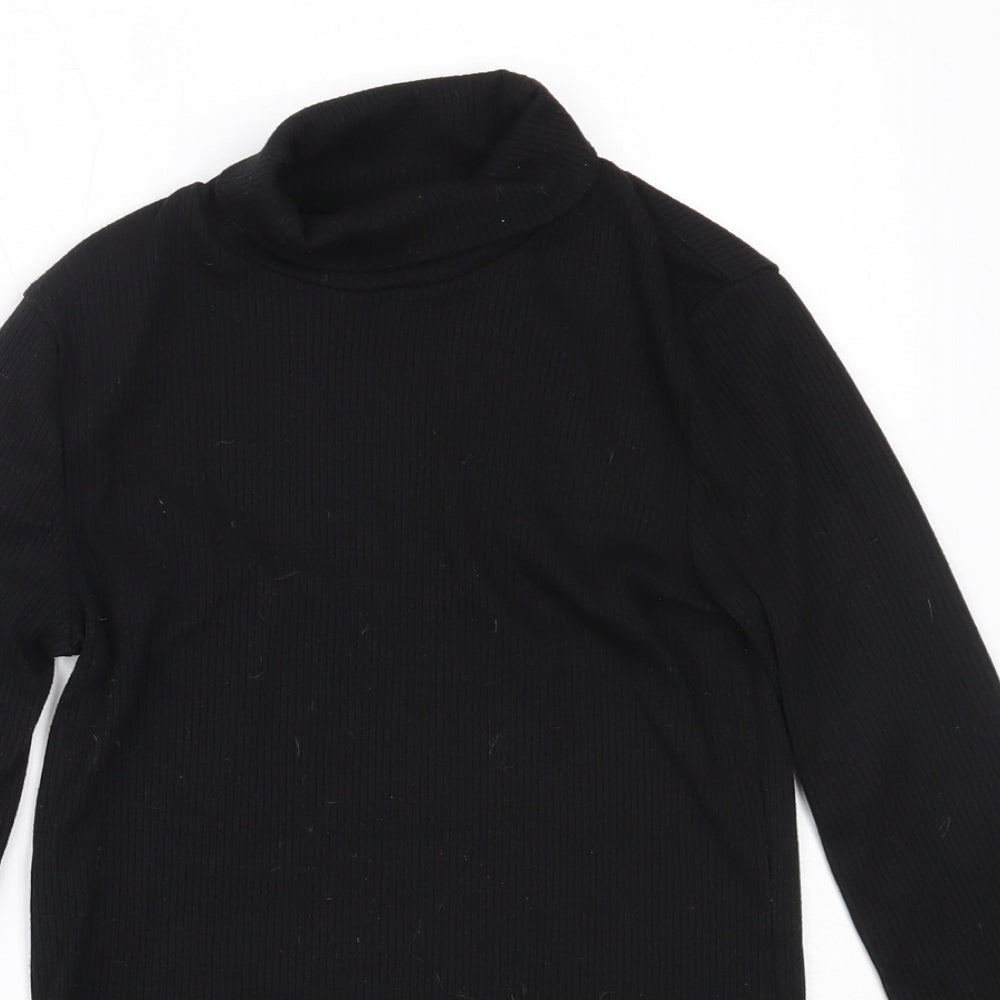 F&F Girls Black Roll Neck  Polyester Pullover Jumper Size 13-14 Years