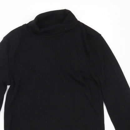 F&F Girls Black Roll Neck  Polyester Pullover Jumper Size 13-14 Years