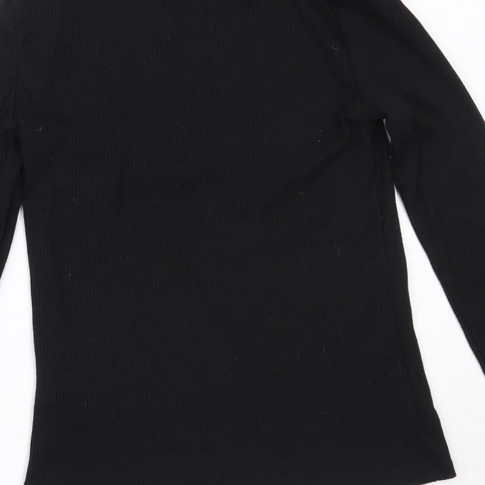 F&F Girls Black Roll Neck  Polyester Pullover Jumper Size 13-14 Years
