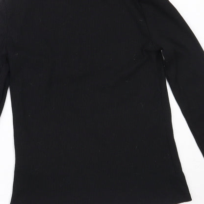 F&F Girls Black Roll Neck  Polyester Pullover Jumper Size 13-14 Years