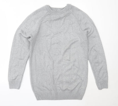 River Island Mens Grey Round Neck  Acrylic Pullover Jumper Size M