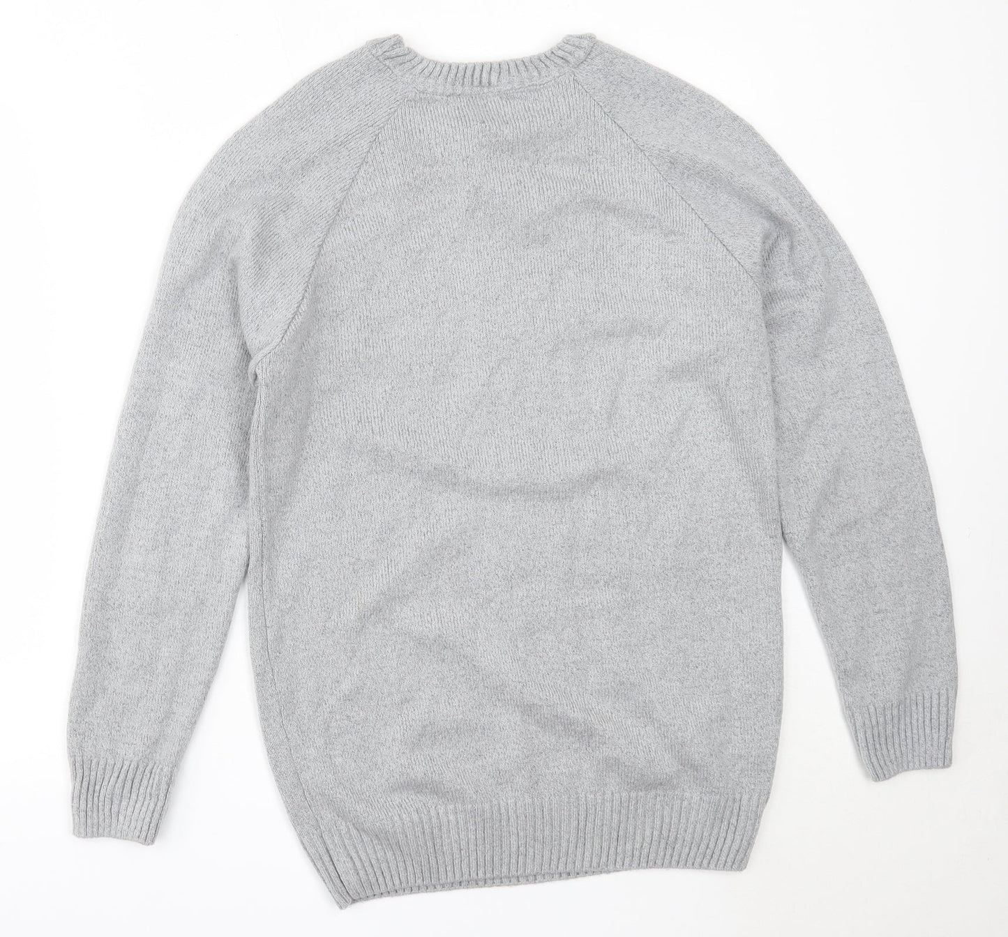 River Island Mens Grey Round Neck  Acrylic Pullover Jumper Size M