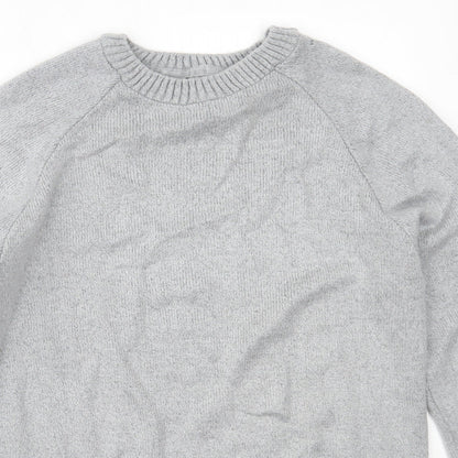 River Island Mens Grey Round Neck  Acrylic Pullover Jumper Size M