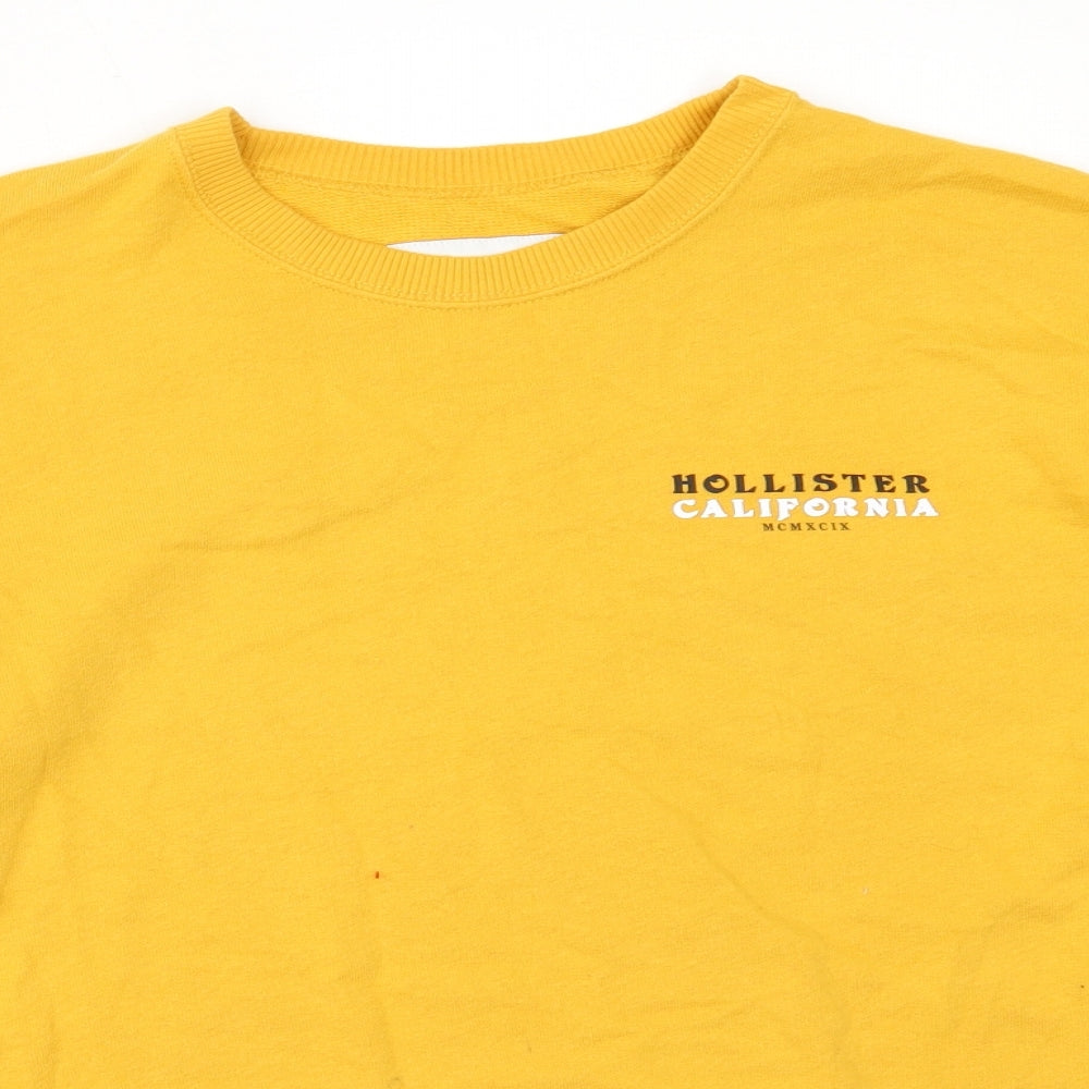 Hollister Womens Yellow  Cotton Pullover Sweatshirt Size S