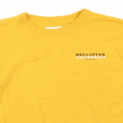 Hollister Womens Yellow  Cotton Pullover Sweatshirt Size S