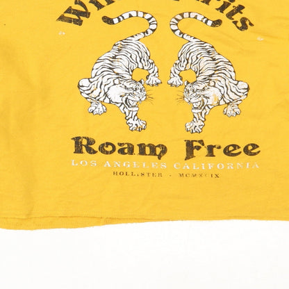 Hollister Womens Yellow  Cotton Pullover Sweatshirt Size S