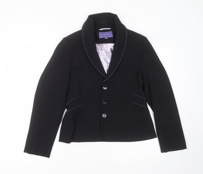 Autonomy Womens Black Spotted Polyester Jacket Suit Jacket Size 12