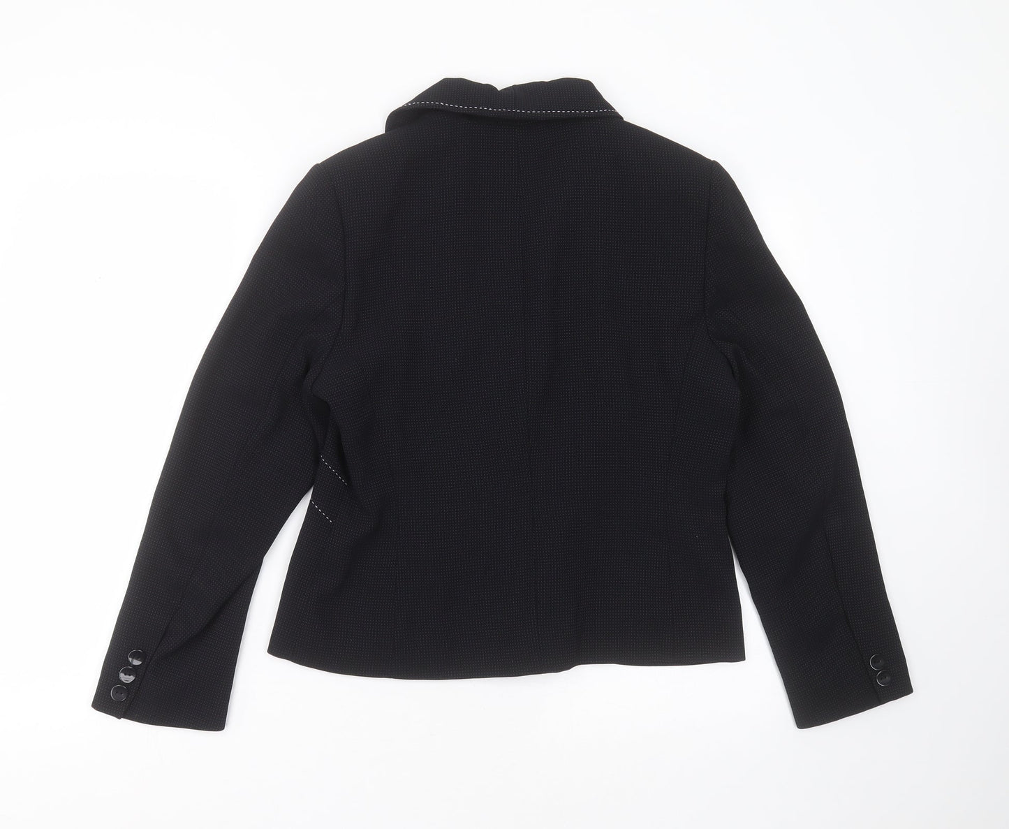 Autonomy Womens Black Spotted Polyester Jacket Suit Jacket Size 12