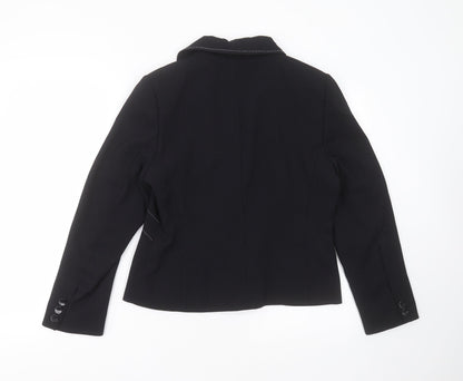 Autonomy Womens Black Spotted Polyester Jacket Suit Jacket Size 12