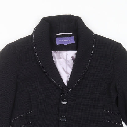 Autonomy Womens Black Spotted Polyester Jacket Suit Jacket Size 12