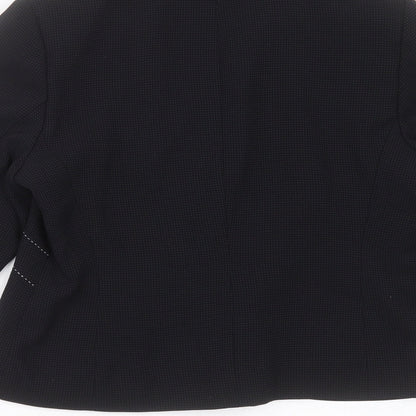 Autonomy Womens Black Spotted Polyester Jacket Suit Jacket Size 12