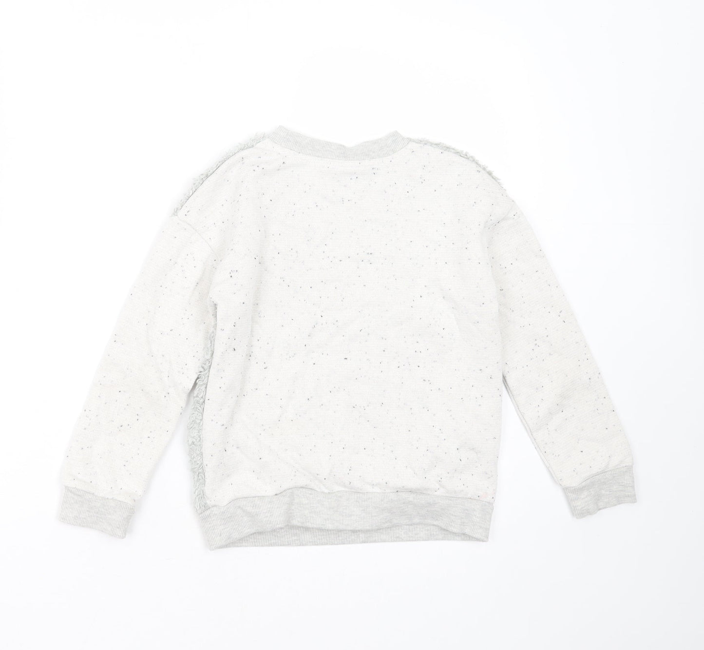 HULLABALOO Girls Grey  Polyester Pullover Sweatshirt Size 7-8 Years   - fluffy