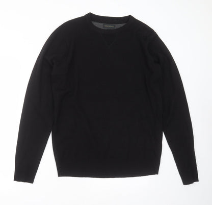 INDUSTRIALIZE Mens Black Round Neck  Acrylic Pullover Jumper Size L
