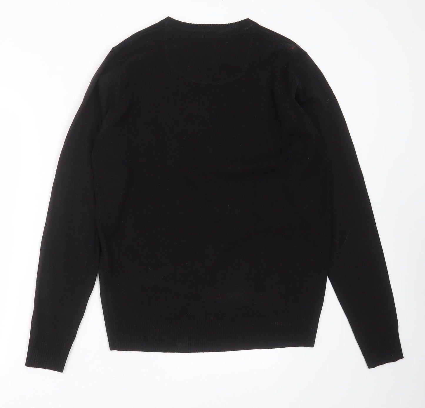 INDUSTRIALIZE Mens Black Round Neck  Acrylic Pullover Jumper Size L