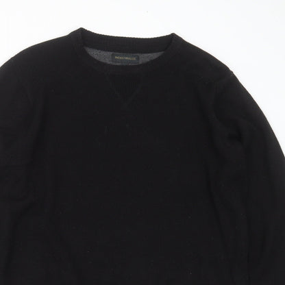 INDUSTRIALIZE Mens Black Round Neck  Acrylic Pullover Jumper Size L