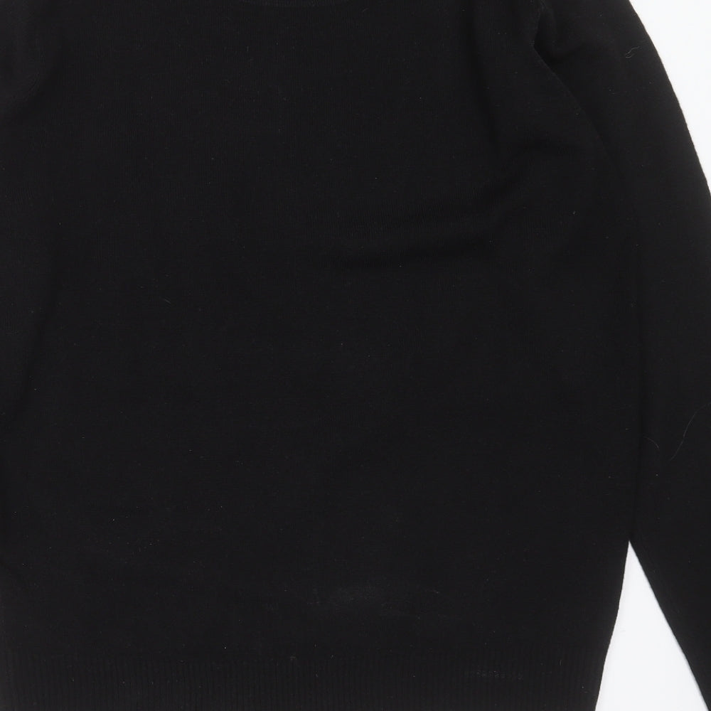 INDUSTRIALIZE Mens Black Round Neck  Acrylic Pullover Jumper Size L