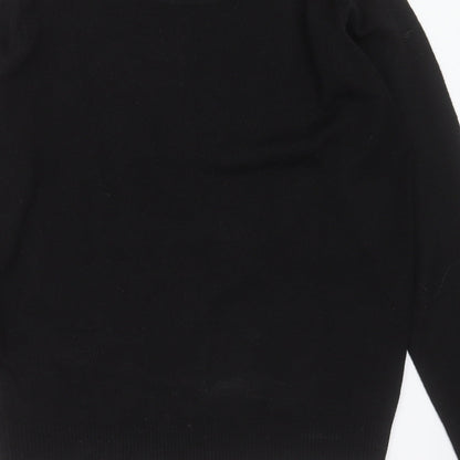 INDUSTRIALIZE Mens Black Round Neck  Acrylic Pullover Jumper Size L