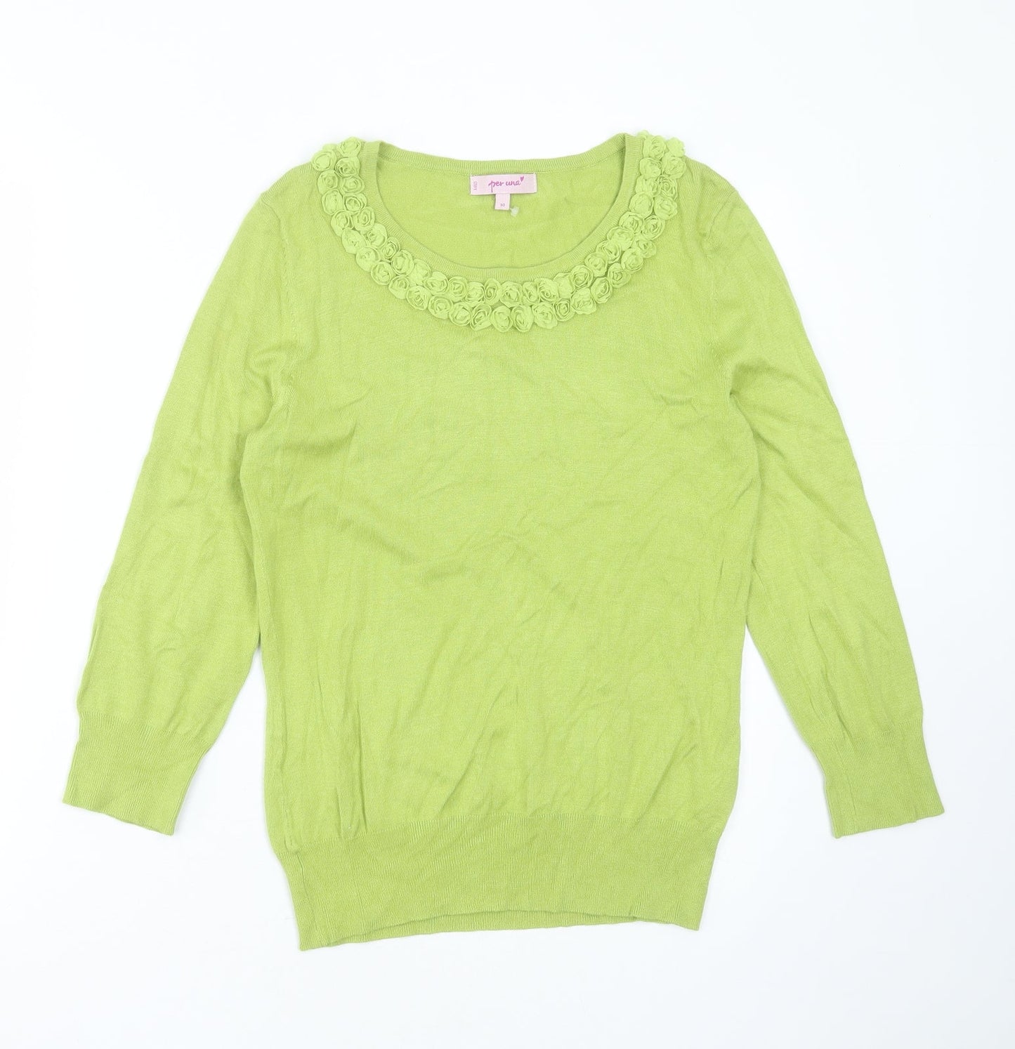 Womens UK Size 10 Marks and Spencer Green Pullover Jumper