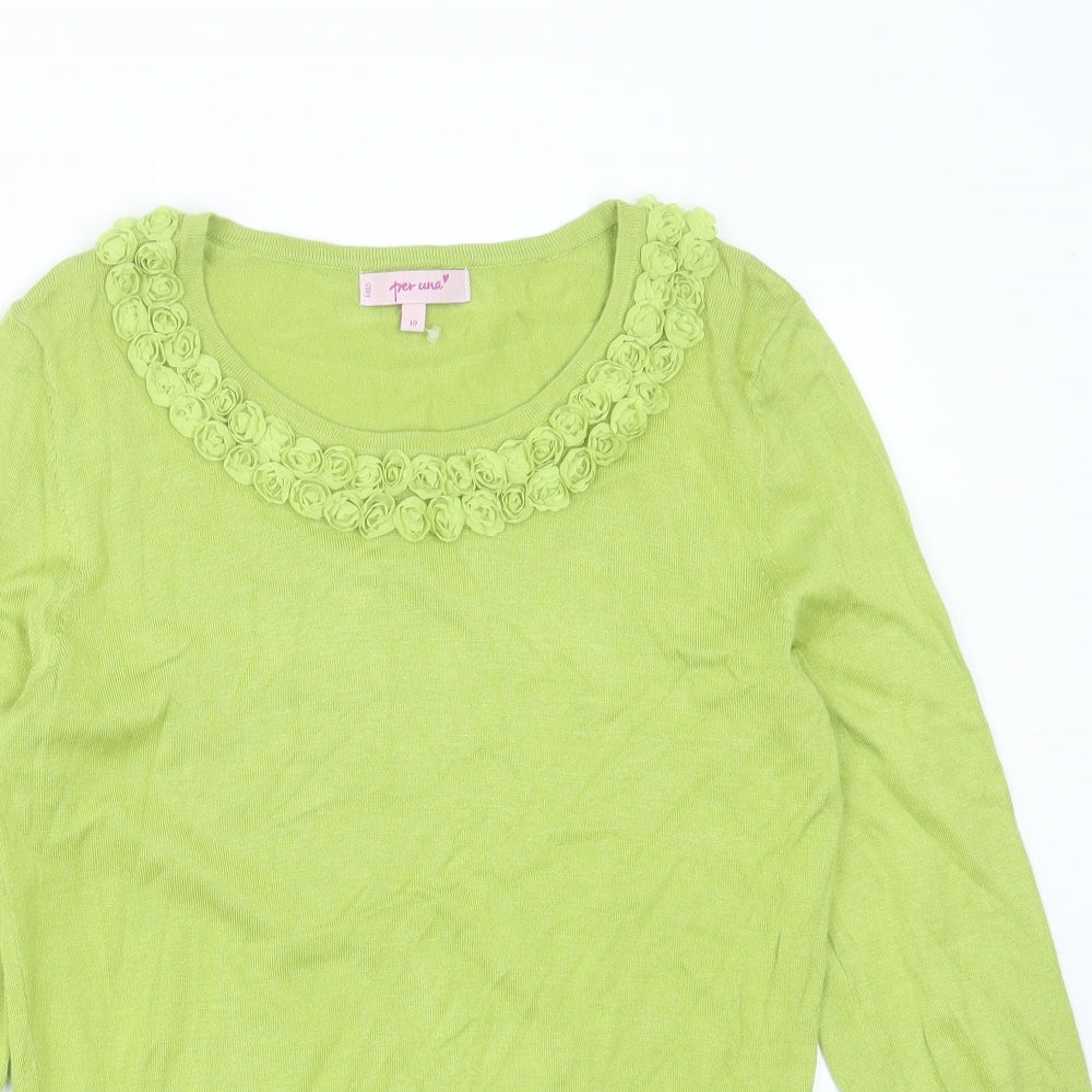 Womens UK Size 10 Marks and Spencer Green Pullover Jumper