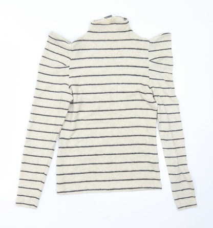 Womens UK Size 8 Papaya Beige Pullover Jumper