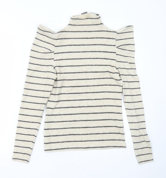 Womens UK Size 8 Papaya Beige Pullover Jumper