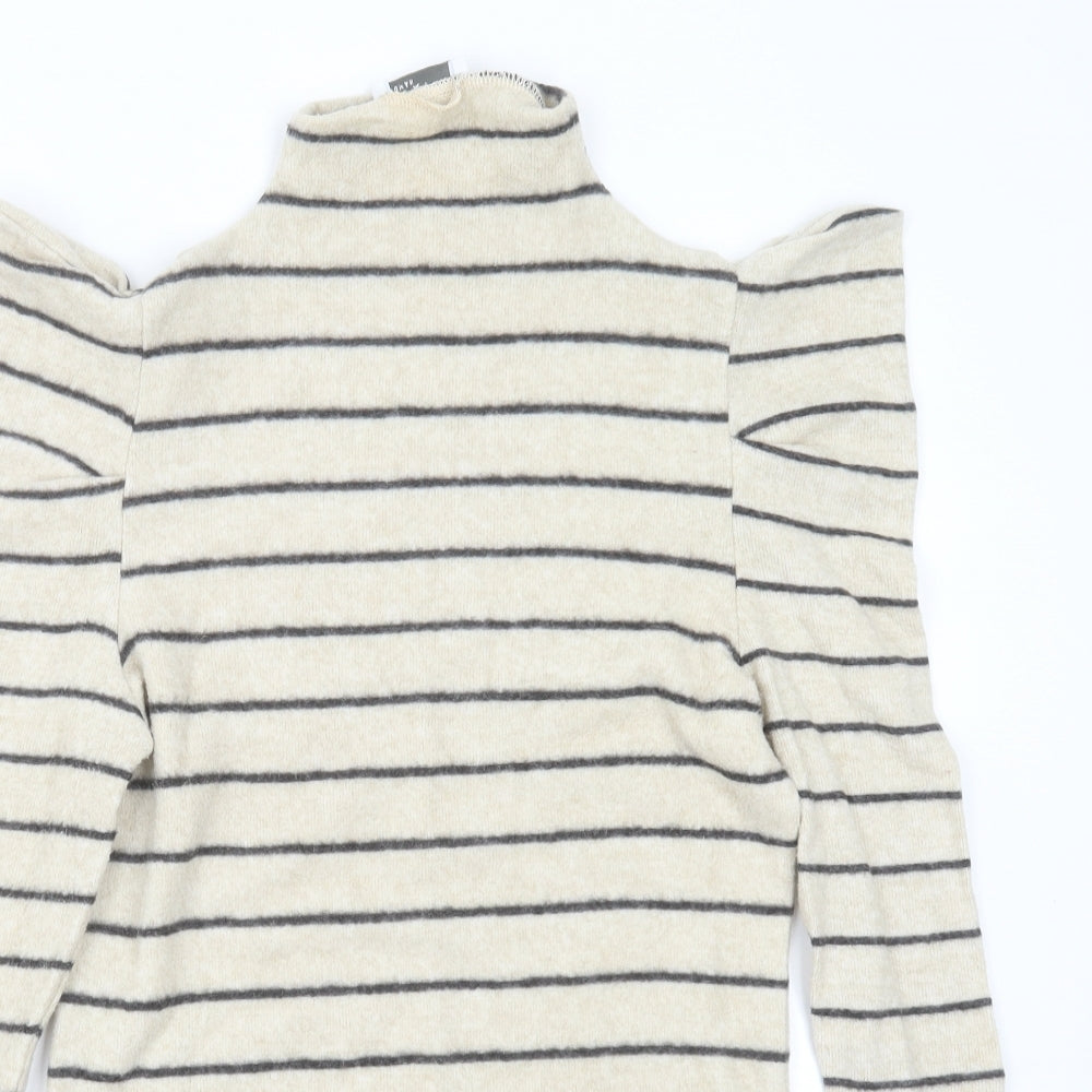Womens UK Size 8 Papaya Beige Pullover Jumper