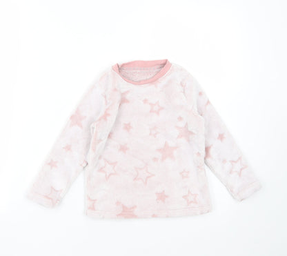 Nutmeg Girls Pink Geometric Polyester Top Pyjama Top Size 3-4 Years   - Star Pattern