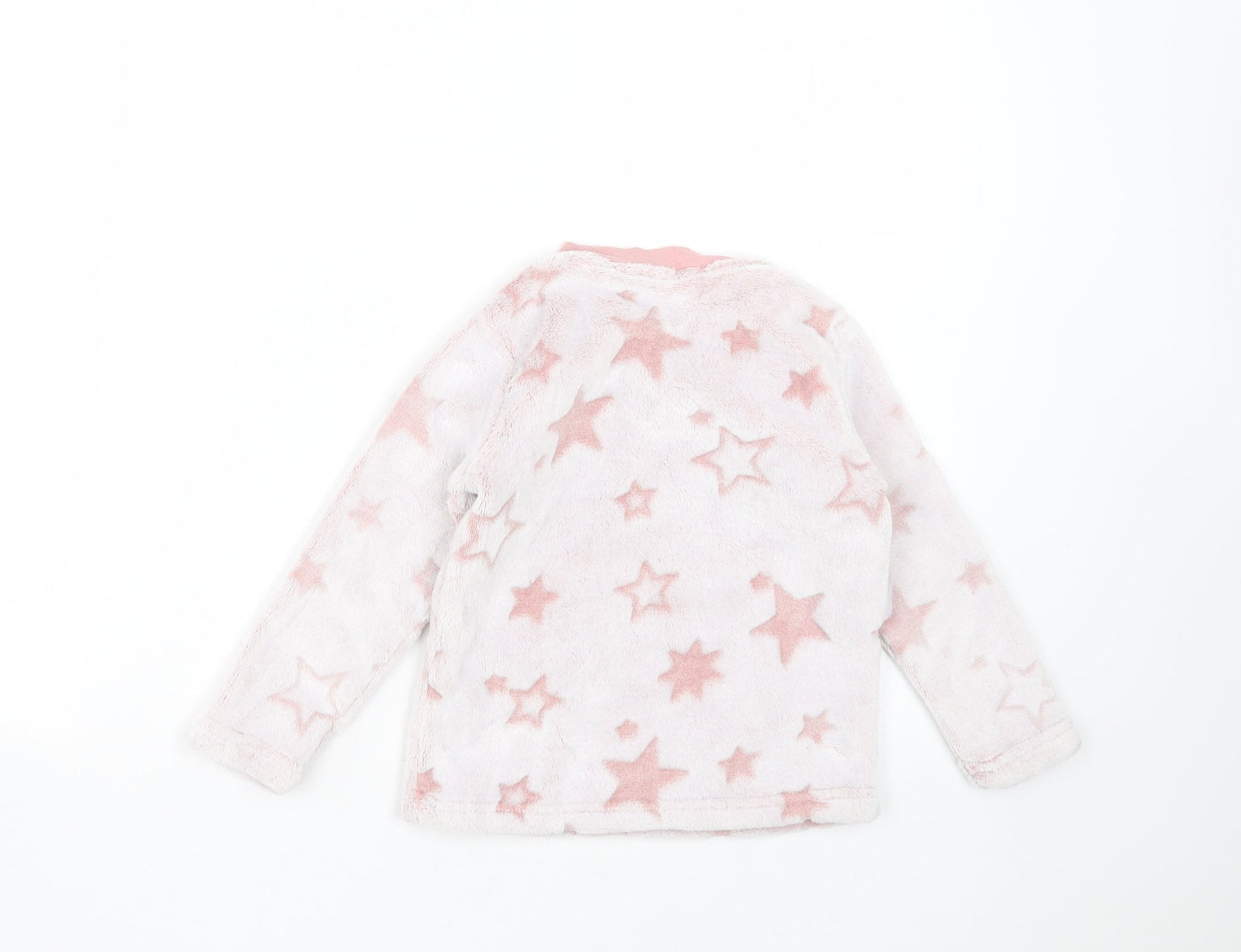 Nutmeg Girls Pink Geometric Polyester Top Pyjama Top Size 3-4 Years   - Star Pattern