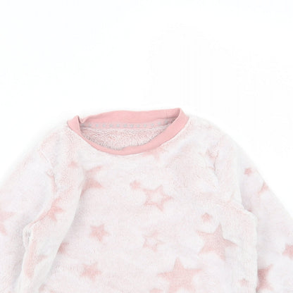 Nutmeg Girls Pink Geometric Polyester Top Pyjama Top Size 3-4 Years   - Star Pattern