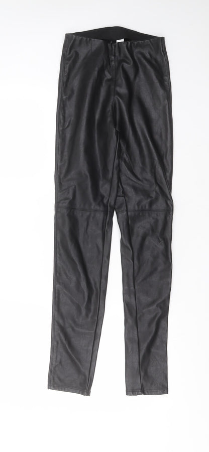 Divided by H&M Womens Black  Polyester Trousers  Size 8 L28 in Extra-Slim