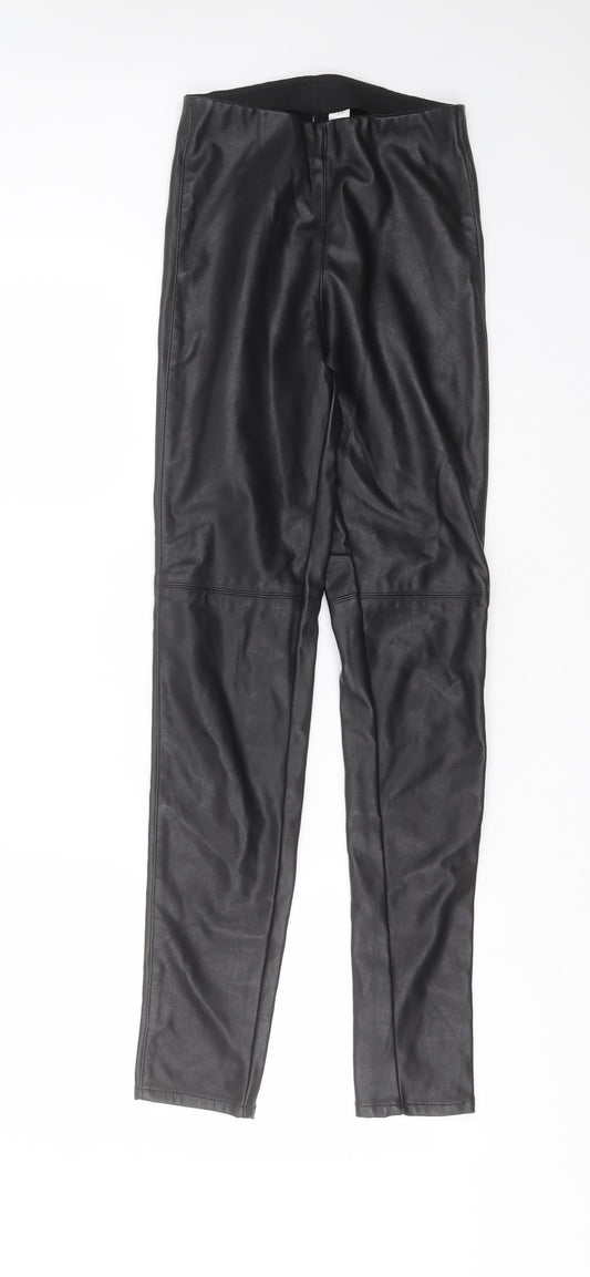 Divided by H&M Womens Black  Polyester Trousers  Size 8 L28 in Extra-Slim