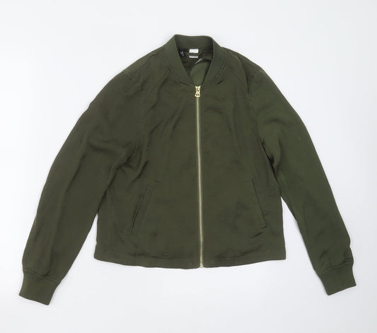Divided by H&M Womens Green   Bomber Jacket Jacket Size 6  Zip