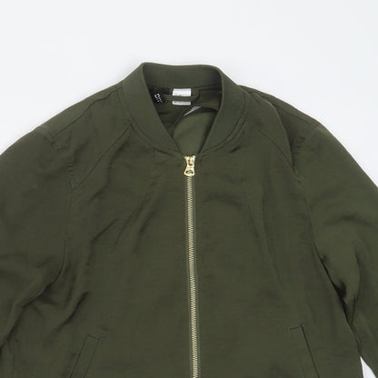 Divided by H&M Womens Green   Bomber Jacket Jacket Size 6  Zip