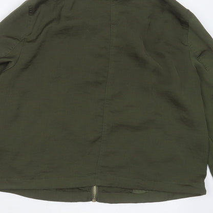 Divided by H&M Womens Green   Bomber Jacket Jacket Size 6  Zip