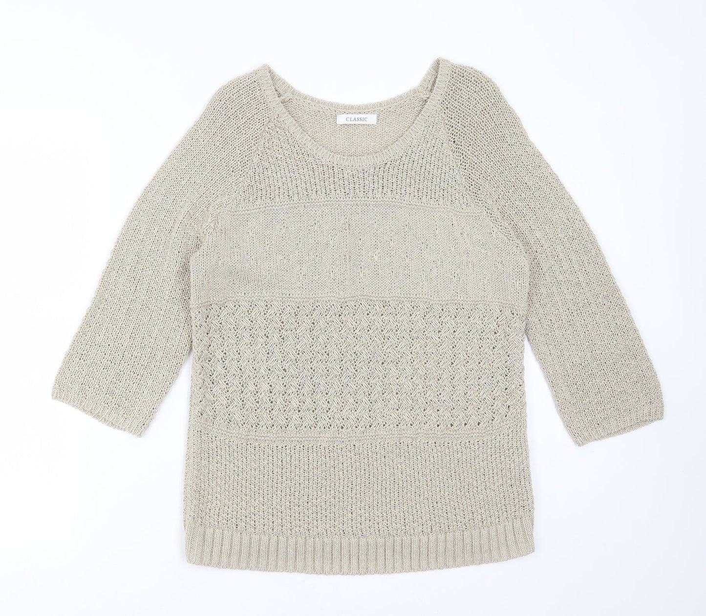 Womens UK Size 12 Marks and Spencer Beige Pullover Jumper