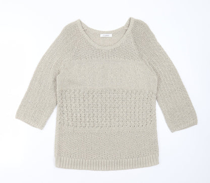 Womens UK Size 12 Marks and Spencer Beige Pullover Jumper