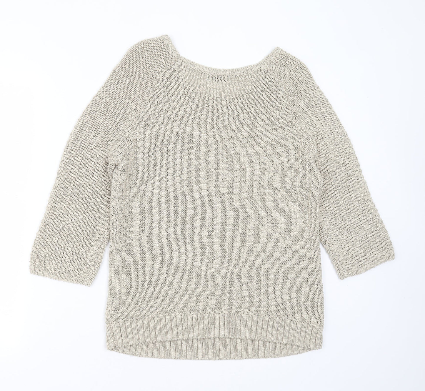 Womens UK Size 12 Marks and Spencer Beige Pullover Jumper