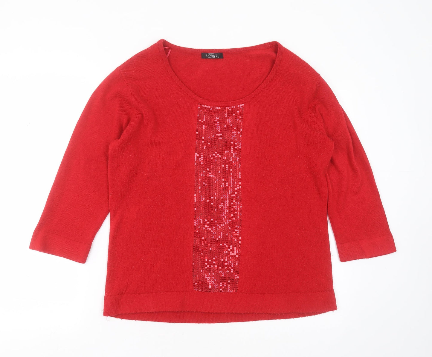 Womens UK Size M BM Red Pullover Jumper