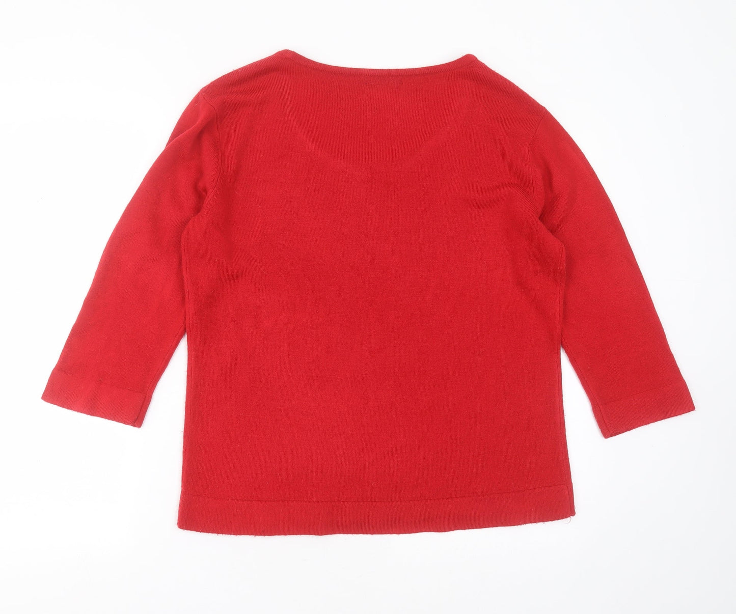 Womens UK Size M BM Red Pullover Jumper