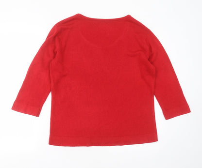 Womens UK Size M BM Red Pullover Jumper