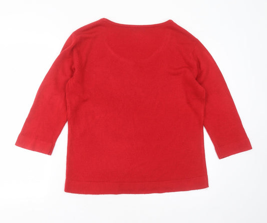 Womens UK Size M BM Red Pullover Jumper