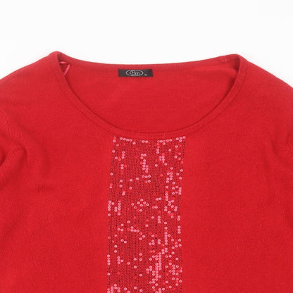 Womens UK Size M BM Red Pullover Jumper