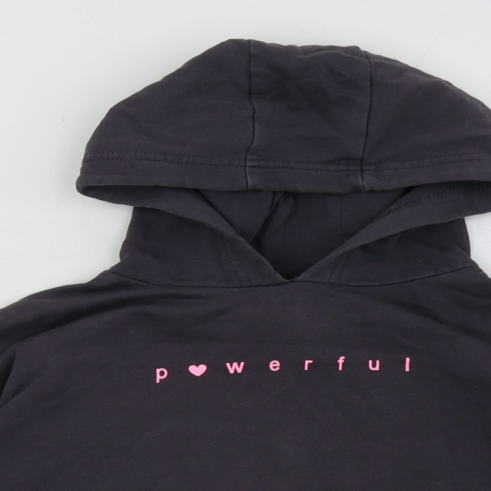 George Girls Grey  Cotton Pullover Hoodie Size 9-10 Years  Pullover - powerful