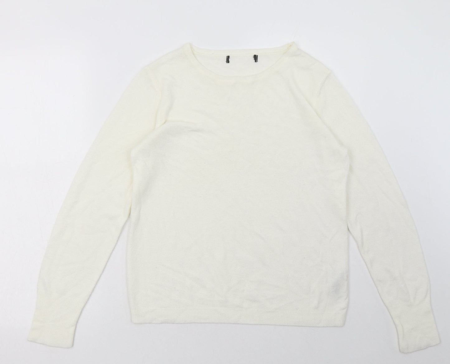 Primark Womens White  Acrylic Pullover Sweatshirt Size S  Pullover