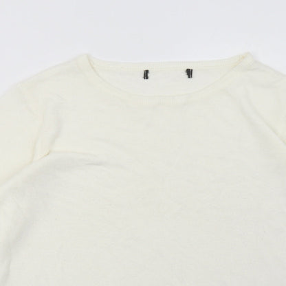 Primark Womens White  Acrylic Pullover Sweatshirt Size S  Pullover