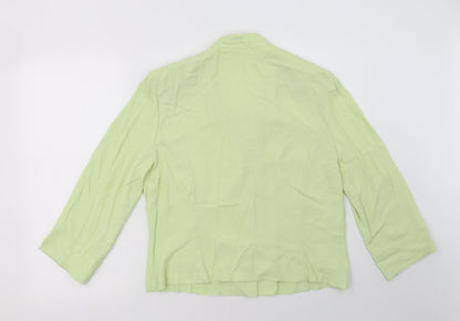 Womens UK Size 14 Country Casuals Green Basic Button-Up