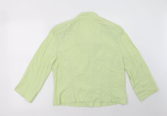 Womens UK Size 14 Country Casuals Green Basic Button-Up