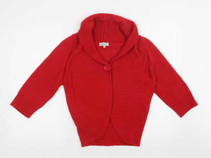 Womens UK Size M Per Una Red Cardigan Jumper